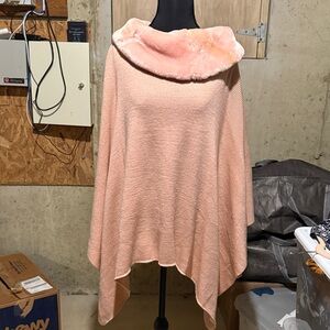 Source Unknown Soft Pink Cowl Neck Poncho